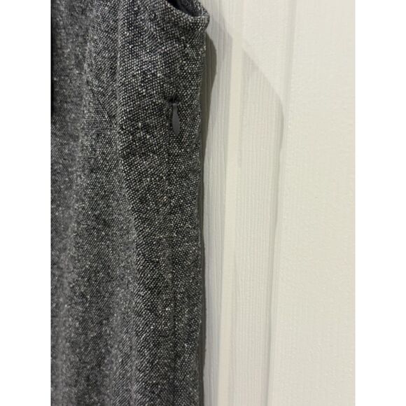 Ann Taylor LOFT Dress Womens 6 Gray Wool Blend Tweed Ruffle Neck Shift Pockets - Picture 6 of 12